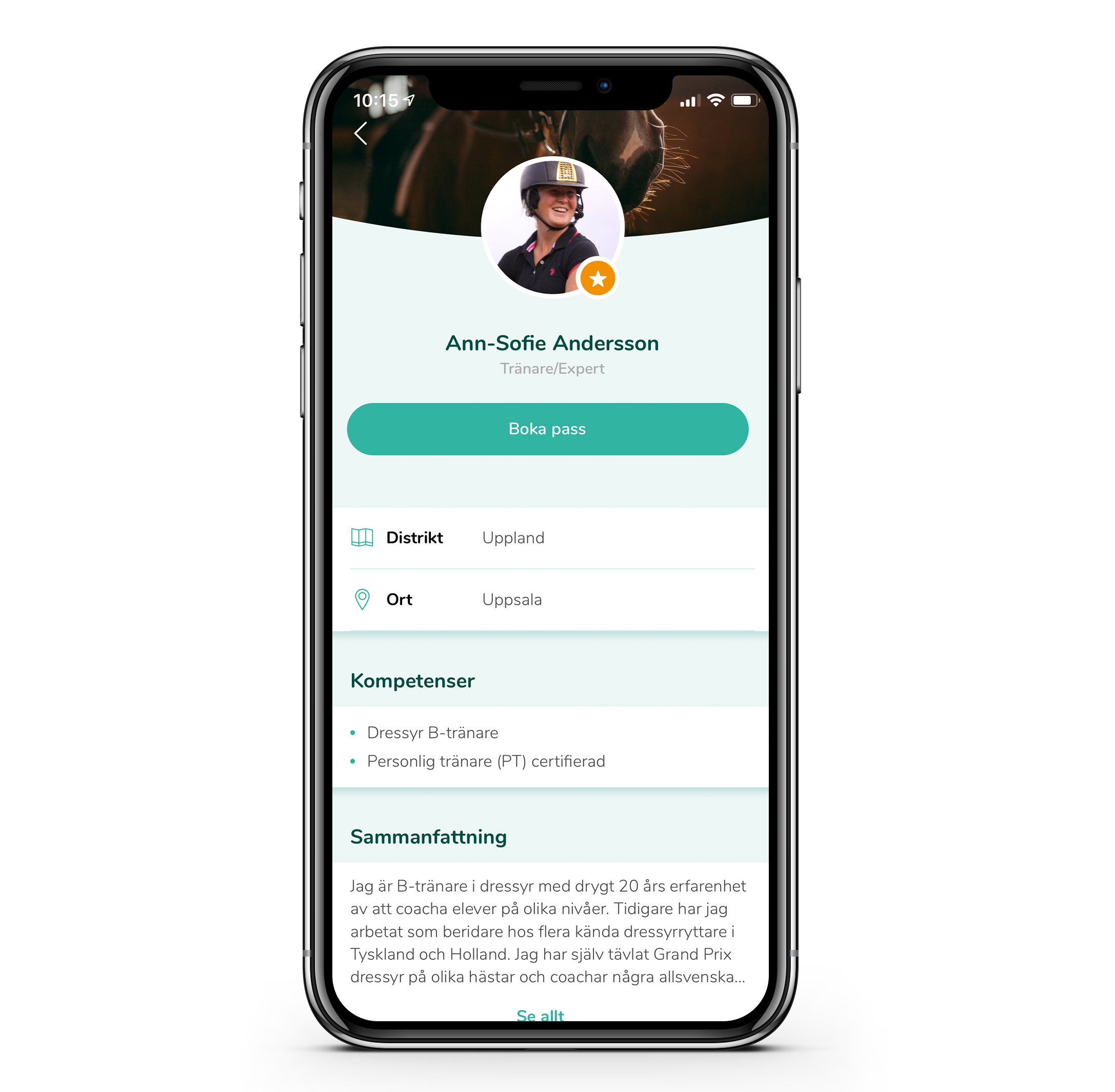 Tränare profil Ridesum